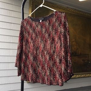 Brittany Black Red Abstract Pattern Work Blouse
